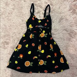Forever 21 Citrus Print Button-Front Dress size small